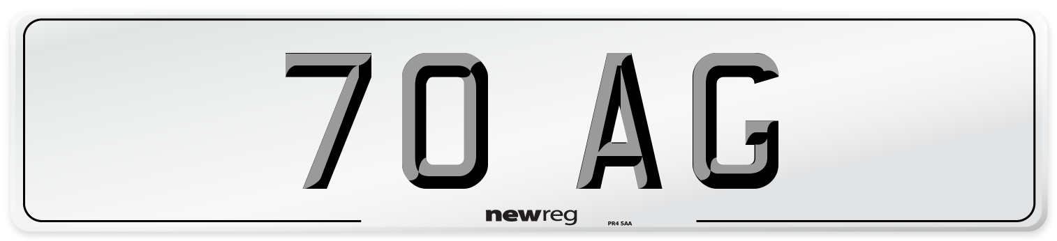 70 AG Number Plate from New Reg